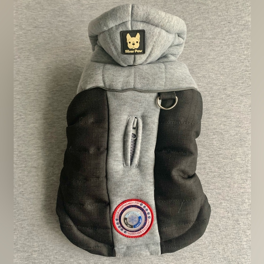 Silver Paw Small Dog Puffer Hoodie Jacket